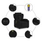 vidaXL Sillón de masaje eléctrico reclinable elevable tela negro vidaXL Sillón de masaje eléctrico reclinable elevable tela negro