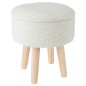 Home&Styling Taburete con almacenaje blanco marfil Ø28,7x33,8 cm Home&Styling Taburete con almacenaje blanco marfil Ø28,7x33,8 cm