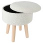 Home&Styling Taburete con almacenaje blanco marfil Ø28,7x33,8 cm Home&Styling Taburete con almacenaje blanco marfil Ø28,7x33,8 cm