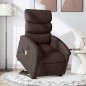 vidaXL Sillón masaje eléctrico reclinable elevable tela marrón oscuro vidaXL Sillón masaje eléctrico reclinable elevable tela marrón oscuro