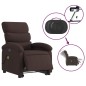 vidaXL Sillón masaje eléctrico reclinable elevable tela marrón oscuro vidaXL Sillón masaje eléctrico reclinable elevable tela marrón oscuro