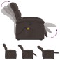 vidaXL Sillón masaje eléctrico reclinable elevable tela marrón oscuro vidaXL Sillón masaje eléctrico reclinable elevable tela marrón oscuro