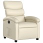 vidaXL Sillón reclinable eléctrico de cuero sintético crema