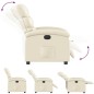 vidaXL Sillón reclinable eléctrico de cuero sintético crema