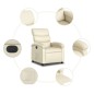 vidaXL Sillón reclinable eléctrico de cuero sintético crema