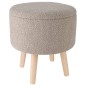 Home&Styling Taburete con almacenaje gris taupé Ø35x40 cm Home&Styling Taburete con almacenaje gris taupé Ø35x40 cm