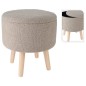 Home&Styling Taburete con almacenaje gris taupé Ø35x40 cm Home&Styling Taburete con almacenaje gris taupé Ø35x40 cm