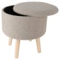 Home&Styling Taburete con almacenaje gris taupé Ø35x40 cm Home&Styling Taburete con almacenaje gris taupé Ø35x40 cm