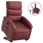 vidaXL Sillón reclinable elevable cuero artificial rojo tinto vidaXL Sillón reclinable elevable cuero artificial rojo tinto