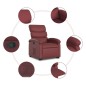 vidaXL Sillón reclinable elevable cuero artificial rojo tinto vidaXL Sillón reclinable elevable cuero artificial rojo tinto