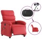 vidaXL Sillón de masaje reclinable eléctrico de cuero artificial rojo vidaXL Sillón de masaje reclinable eléctrico de cuero artificial rojo