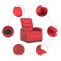 vidaXL Sillón elevable eléctrico cuero artificial rojo vidaXL Sillón elevable eléctrico cuero artificial rojo