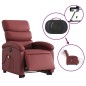 vidaXL Sillón de masaje elevable eléctrico cuero artificial rojo tinto vidaXL Sillón de masaje elevable eléctrico cuero artificial rojo tinto