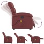 vidaXL Sillón de masaje elevable eléctrico cuero artificial rojo tinto vidaXL Sillón de masaje elevable eléctrico cuero artificial rojo tinto