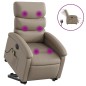vidaXL Sillón reclinable de masaje eléctrico cuero sintético capuchino vidaXL Sillón reclinable de masaje eléctrico cuero sintético capuchino