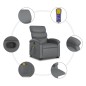 vidaXL Sillón reclinable de masaje de pie cuero artificial gris vidaXL Sillón reclinable de masaje de pie cuero artificial gris
