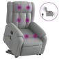 vidaXL Sillón de masaje eléctrico reclinable elevable tela gris claro vidaXL Sillón de masaje eléctrico reclinable elevable tela gris claro