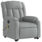 vidaXL Sillón de masaje eléctrico reclinable elevable tela gris claro vidaXL Sillón de masaje eléctrico reclinable elevable tela gris claro