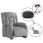 vidaXL Sillón de masaje eléctrico reclinable elevable tela gris claro vidaXL Sillón de masaje eléctrico reclinable elevable tela gris claro