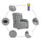 vidaXL Sillón de masaje eléctrico reclinable elevable tela gris claro vidaXL Sillón de masaje eléctrico reclinable elevable tela gris claro