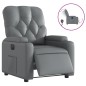 vidaXL Sillón reclinable eléctrico de cuero sintético gris vidaXL Sillón reclinable eléctrico de cuero sintético gris
