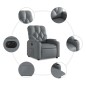 vidaXL Sillón reclinable eléctrico de cuero sintético gris vidaXL Sillón reclinable eléctrico de cuero sintético gris