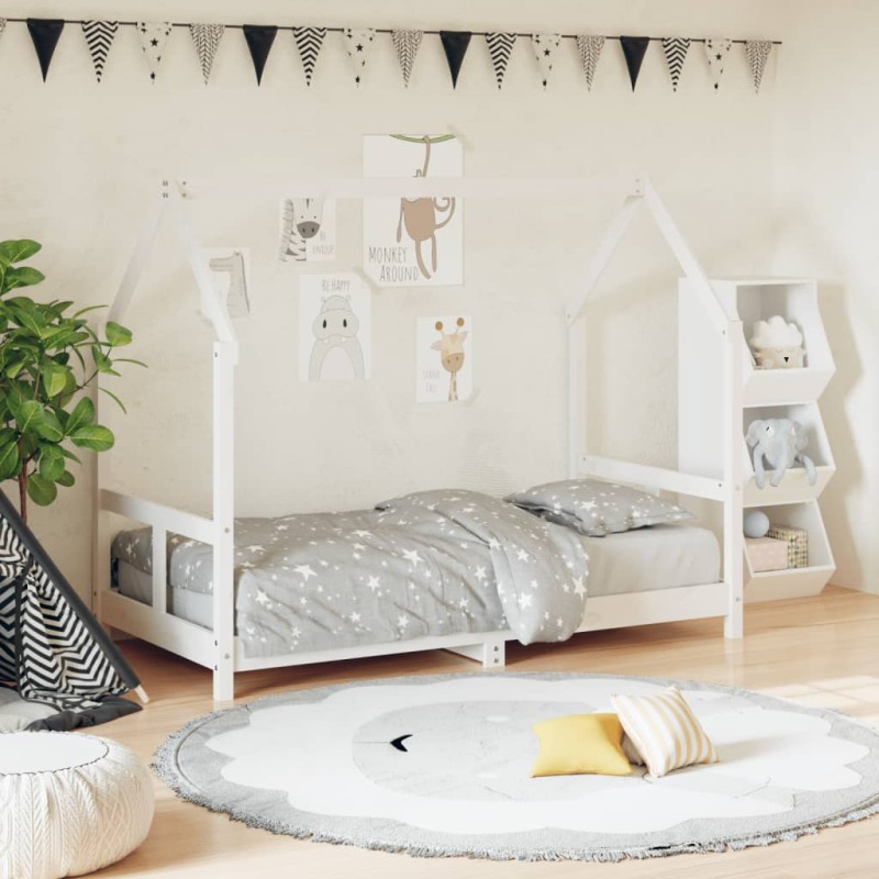 vidaXL Estructura de cama para niños madera de pino blanco 80x160 cm vidaXL Estructura de cama para niños madera de pino blanco 80x160 cm