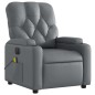 vidaXL Sillón de masaje reclinable eléctrico cuero sintético gris vidaXL Sillón de masaje reclinable eléctrico cuero sintético gris