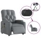 vidaXL Sillón de masaje reclinable eléctrico cuero sintético gris vidaXL Sillón de masaje reclinable eléctrico cuero sintético gris