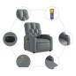 vidaXL Sillón de masaje reclinable eléctrico cuero sintético gris vidaXL Sillón de masaje reclinable eléctrico cuero sintético gris