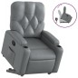 vidaXL Sillón reclinable elevable cuero artificial gris vidaXL Sillón reclinable elevable cuero artificial gris