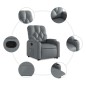vidaXL Sillón reclinable elevable cuero artificial gris vidaXL Sillón reclinable elevable cuero artificial gris