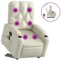 vidaXL Sillón reclinable de masaje de pie cuero artificial color crema vidaXL Sillón reclinable de masaje de pie cuero artificial color crema