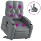 vidaXL Sillón reclinable de masaje de pie cuero artificial gris vidaXL Sillón reclinable de masaje de pie cuero artificial gris