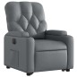 vidaXL Sillón reclinable elevable eléctrico de cuero sintético gris vidaXL Sillón reclinable elevable eléctrico de cuero sintético gris
