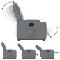 vidaXL Sillón reclinable elevable eléctrico de cuero sintético gris vidaXL Sillón reclinable elevable eléctrico de cuero sintético gris