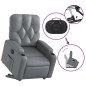 vidaXL Sillón reclinable elevable eléctrico de cuero sintético gris vidaXL Sillón reclinable elevable eléctrico de cuero sintético gris