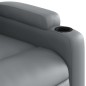 vidaXL Sillón reclinable elevable eléctrico de cuero sintético gris vidaXL Sillón reclinable elevable eléctrico de cuero sintético gris