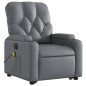 vidaXL Sillón de masaje elevable eléctrico cuero sintético gris vidaXL Sillón de masaje elevable eléctrico cuero sintético gris