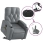 vidaXL Sillón de masaje elevable eléctrico cuero sintético gris vidaXL Sillón de masaje elevable eléctrico cuero sintético gris