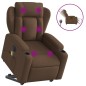 vidaXL Sillón de masaje eléctrico reclinable elevable tela marrón vidaXL Sillón de masaje eléctrico reclinable elevable tela marrón