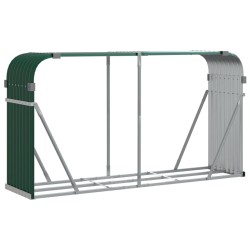 vidaXL Leñero de acero galvanizado verde 180x45x100 cm