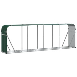 vidaXL Leñero de acero galvanizado verde 300x45x100 cm
