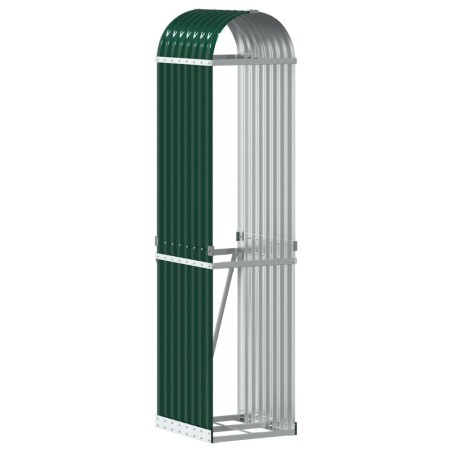 vidaXL Leñero de acero galvanizado verde 40x45x170 cm