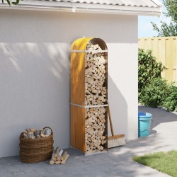 vidaXL Leñero de acero galvanizado marrón claro 40x45x170 cm