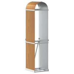 vidaXL Leñero de acero galvanizado marrón claro 40x45x170 cm