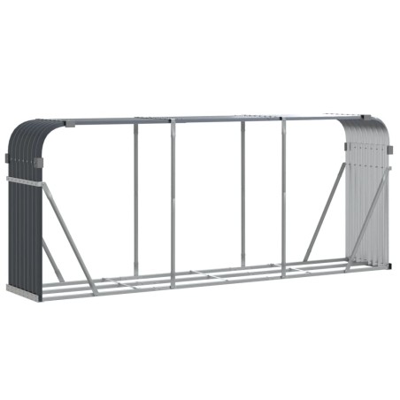 vidaXL Leñero de acero galvanizado gris antracita 234x45x100 cm