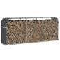 vidaXL Leñero de acero galvanizado gris antracita 234x45x100 cm vidaXL Leñero de acero galvanizado gris antracita 234x45x100 cm