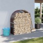 vidaXL Leñero de acero galvanizado marrón 120x45x140 cm vidaXL Leñero de acero galvanizado marrón 120x45x140 cm