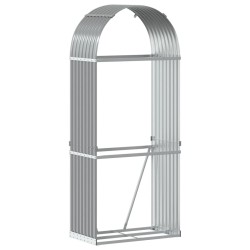 vidaXL Leñero de acero galvanizado gris claro 80x45x190 cm